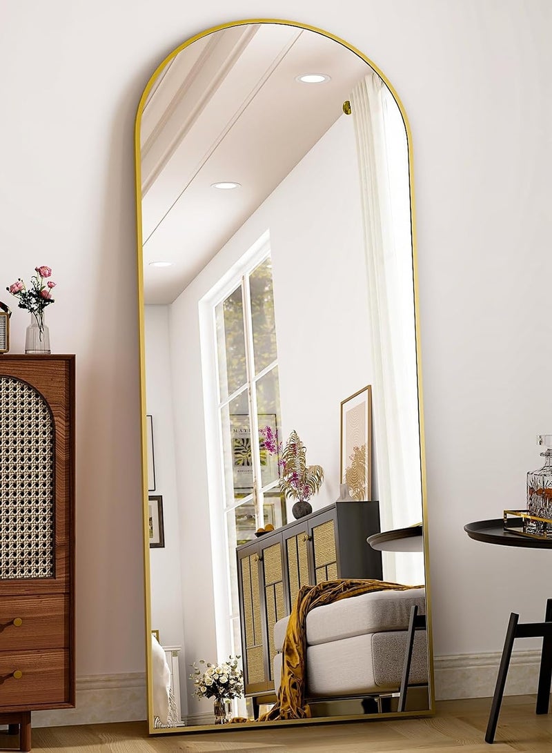 تايمي مرآة كبيرة بتصميم انيق 160x50سم - مرآة كاملة الطول باطار معدني ذهبي واستاند خلفي - تصميمها الرائع يناسب غرفة المعيشة وغرف اللبس وغرف النوم - Image 5