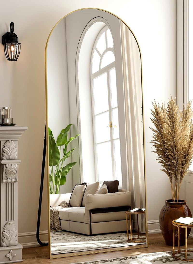 تايمي مرآة كبيرة بتصميم انيق 160x50سم - مرآة كاملة الطول باطار معدني ذهبي واستاند خلفي - تصميمها الرائع يناسب غرفة المعيشة وغرف اللبس وغرف النوم - Image 2