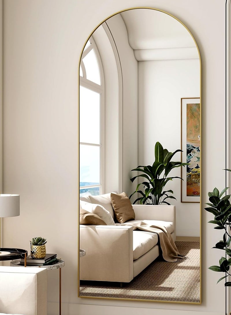 تايمي مرآة كبيرة بتصميم انيق 160x50سم - مرآة كاملة الطول باطار معدني ذهبي واستاند خلفي - تصميمها الرائع يناسب غرفة المعيشة وغرف اللبس وغرف النوم - Image 4