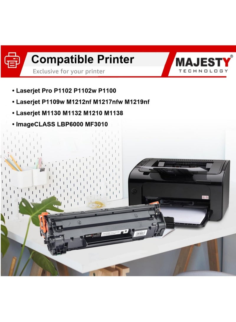 Majesty CE285A Toner Cartridge Compatible with HP LaserJet P1006 P1102 P1102W P1109w MFP M1212nf M1217nfw MF3010 Canon ImageClass LBP6000 LBP6030W MF3010 Printer Black for Home Office Daily Use - Image 4
