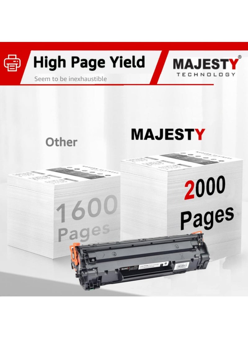 Majesty CE285A Toner Cartridge Compatible with HP LaserJet P1006 P1102 P1102W P1109w MFP M1212nf M1217nfw MF3010 Canon ImageClass LBP6000 LBP6030W MF3010 Printer Black for Home Office Daily Use - Image 3