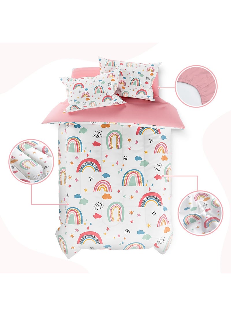 SANDJEST SANDJEST Rainbow Twin Bedding Set for Girls  Ultra Soft Microfiber Comforter Set Twin Size with 3-Pieces for Kids Teen  Bed Set Comforters for Bedroom Decor  - Image 2