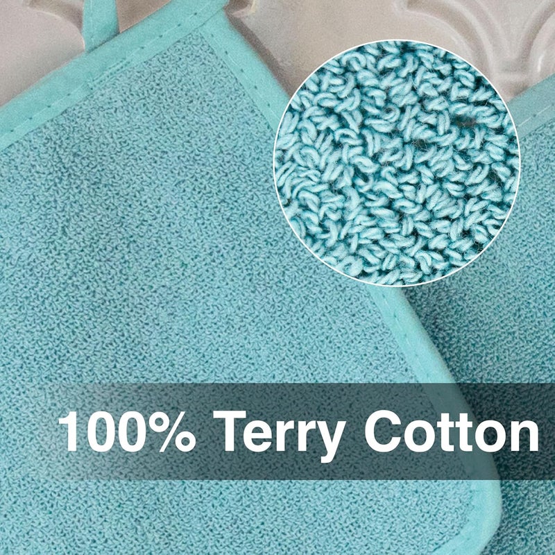 Ritz Premium Terry Pot Holders & Hot Pads (2-Pack), 8.5"x8.25", High Heat Resistance, 100% Cotton, Dew - Image 2
