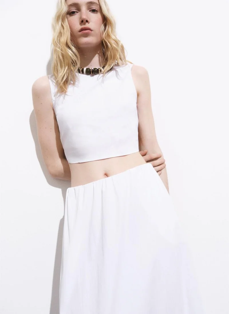 MANGO Flared Cotton Skirt