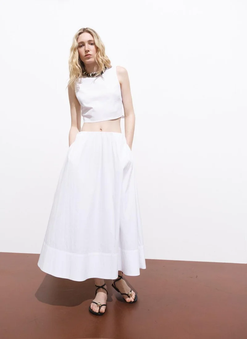 MANGO Flared Cotton Skirt