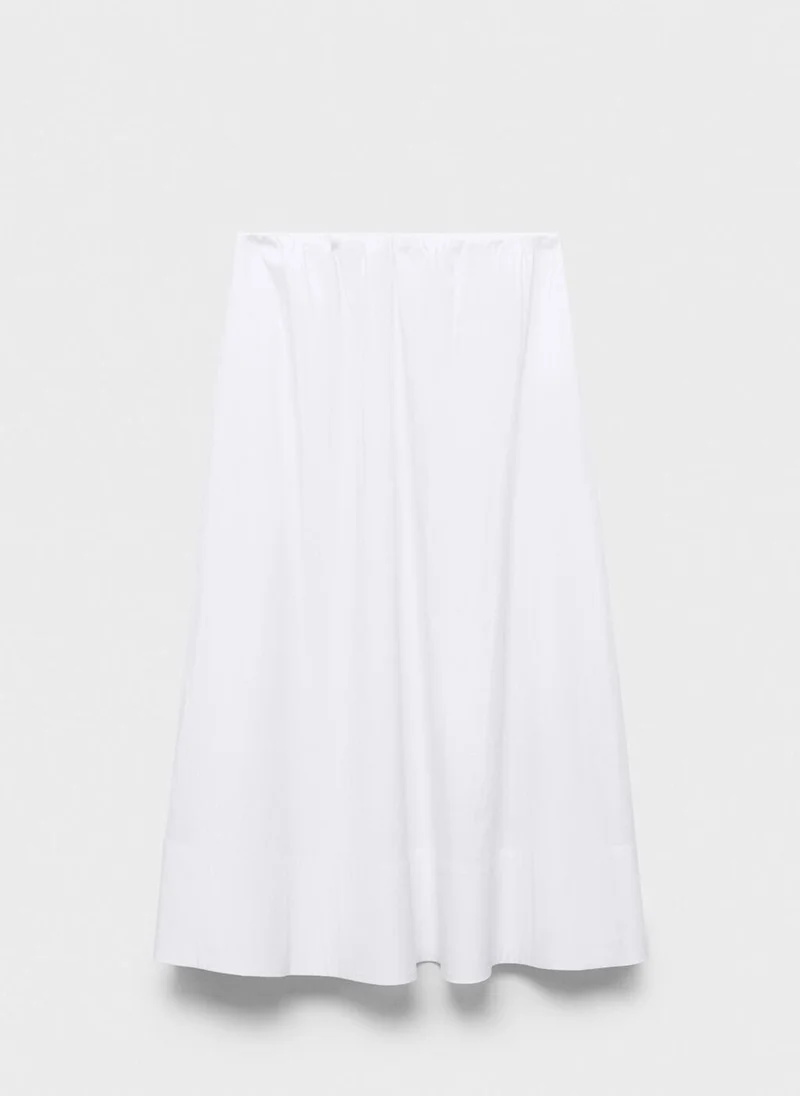 MANGO Flared Cotton Skirt