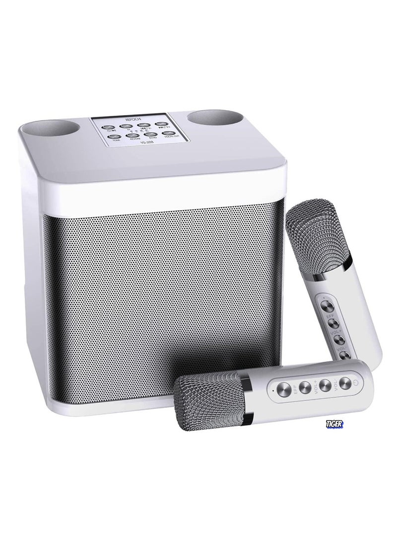 TIGER Portable Bluetooth Speaker Karaoke Machine for Adults & Kids | 2 Wireless Microphones | Portable Bluetooth Karaoke Speaker PA System | Singing Machine with Echo & Vocal Cut for Christmas (YS-203)  - Image 1