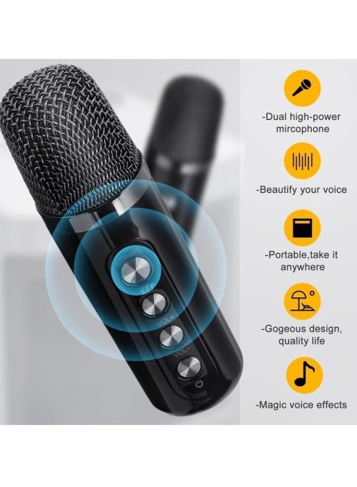 TIGER Portable Bluetooth Speaker Karaoke Machine for Adults & Kids | 2 Wireless Microphones | Portable Bluetooth Karaoke Speaker PA System | Singing Machine with Echo & Vocal Cut for Christmas (YS-203)  - Image 4