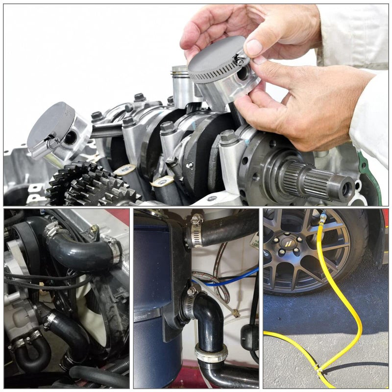 Gudui مشبك خرطوم، 10 قطع مشابك خرطوم من الفولاذ المقاوم للصدأ بحجم 2.5 بوصة لخرطوم بقطر من 1 1/2 بوصة إلى 2 1/2 بوصة مجموعة مشابك خرطوم كبيرة قابلة للتعديل مع تروس دودية للاستخدام في الرادياتير وخطوط الوقود والميكانيكا - Image 5