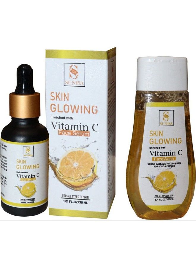 SUNISA New Skin Glowing Enriched With Vitaminc 3X Booster Face Serum (30 Ml) And Vitaminc Facewash(100 Ml) (Pack Of 2) - Image 1