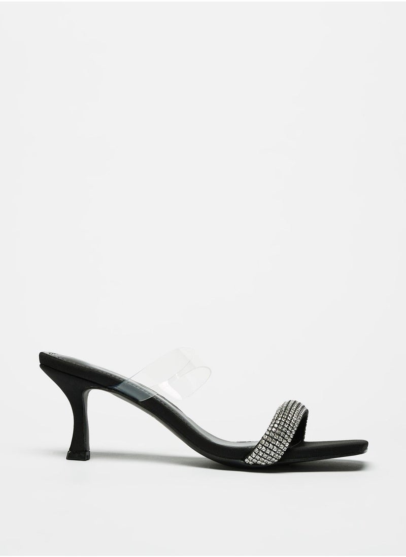 Flora Bella - Embellished Slip On Sandals with Kitten Heels - Image 1