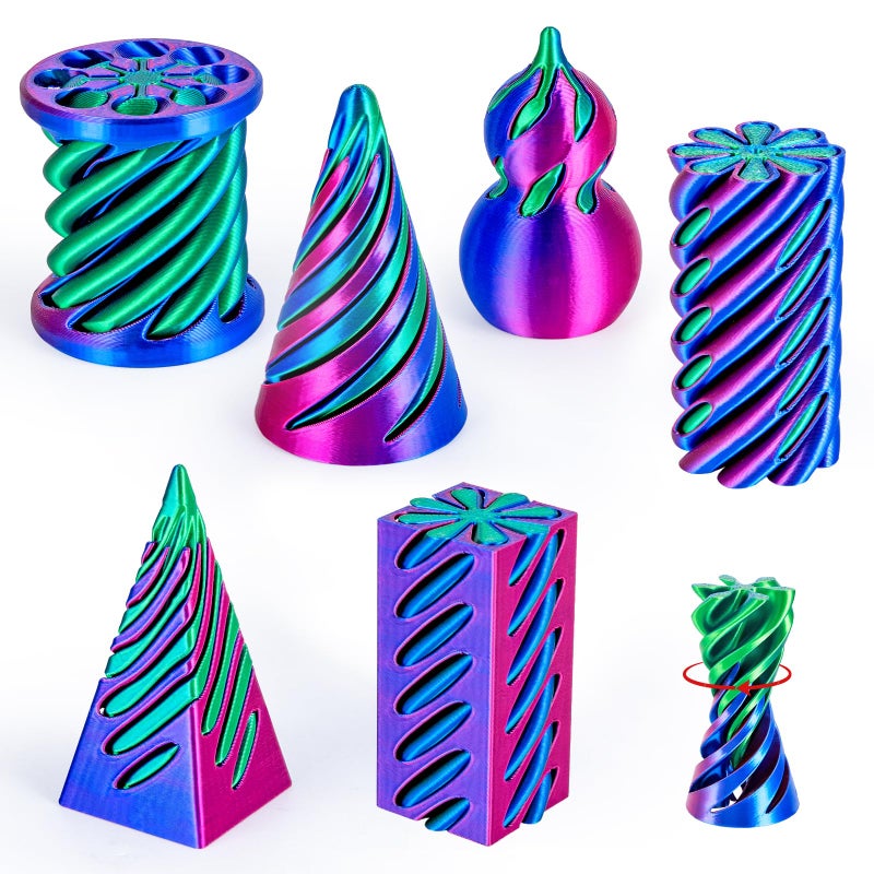 3Dgenius 6 Pack Spiral Cone Fidget Toys 3D Printed Spiral Fidget Toys Impossible Cone 3D Printed Fidgets Impossible Pyramid Passthrough 3D Printed Toys for Adults & Kids for Anxiety Relaxing, Pack1 - Image 1