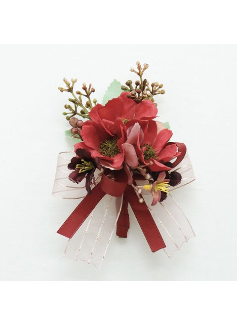 Elegant Wedding Guest Corsage Bridal Bouquet Red Pink No. 4 corsage