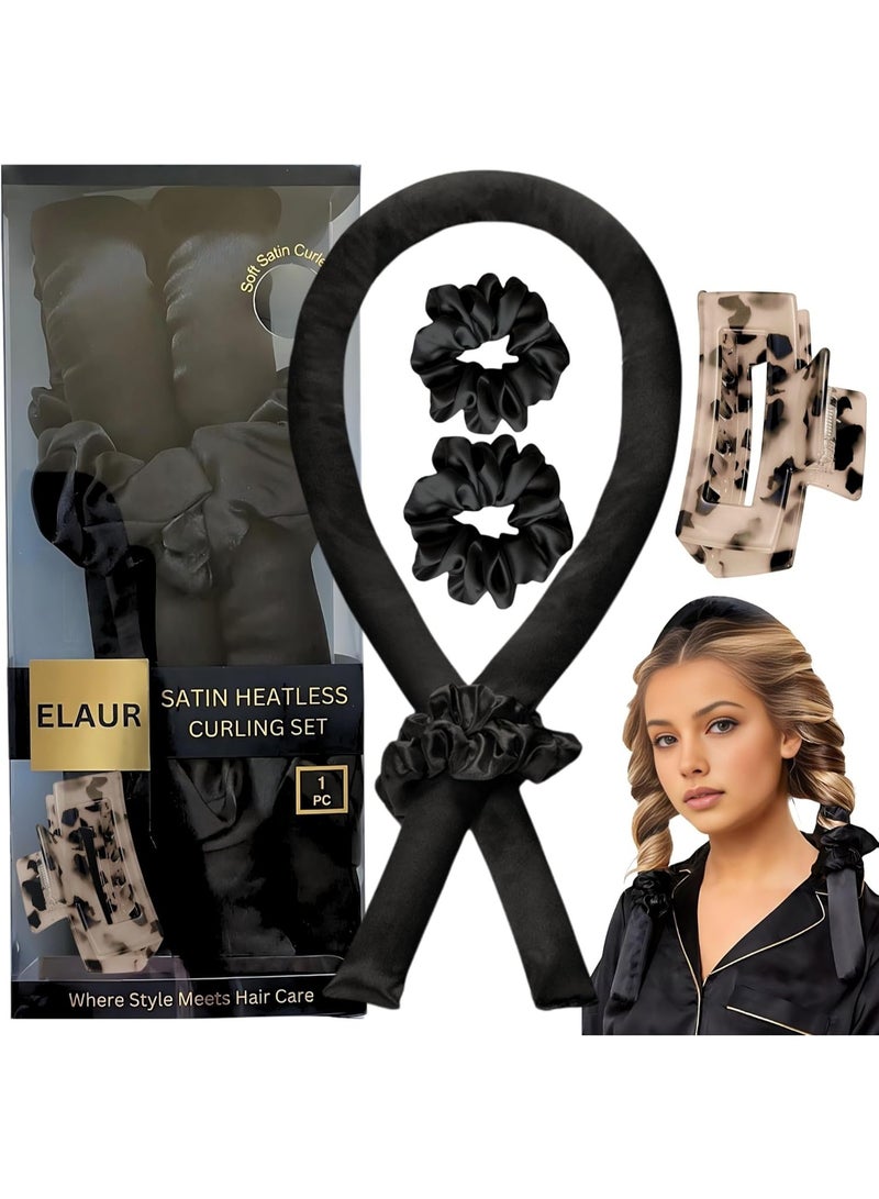 ELAUR Satin Heatless Curling Set-Hair Rollers for Heatless Curls | Overnight Heatless Hair Curlers to Sleep in | Curling Rod Headband for Short & Long Hair | Hair Wrap Curler - Image 1