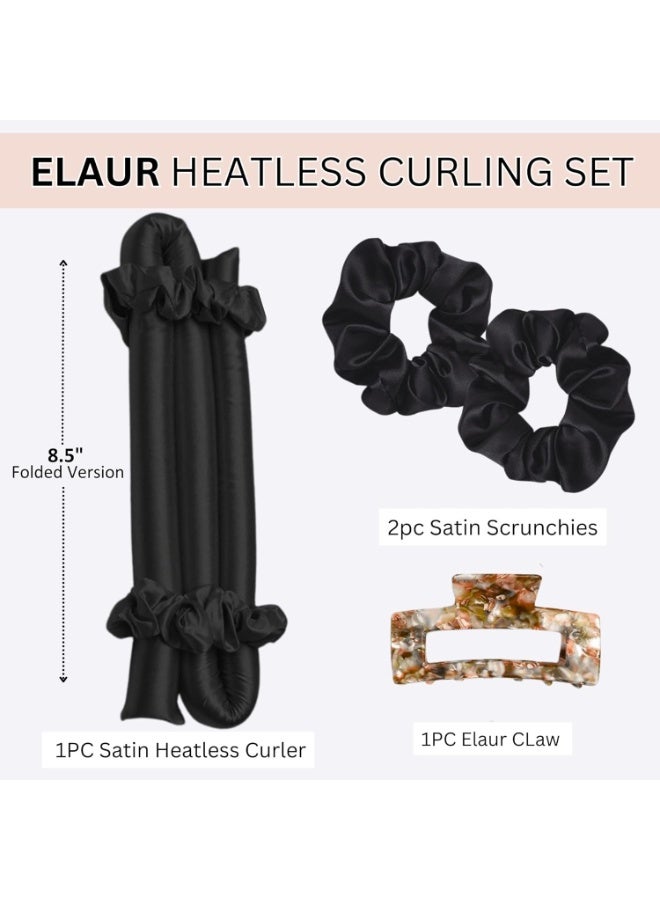 ELAUR Satin Heatless Curling Set-Hair Rollers for Heatless Curls | Overnight Heatless Hair Curlers to Sleep in | Curling Rod Headband for Short & Long Hair | Hair Wrap Curler - Image 2