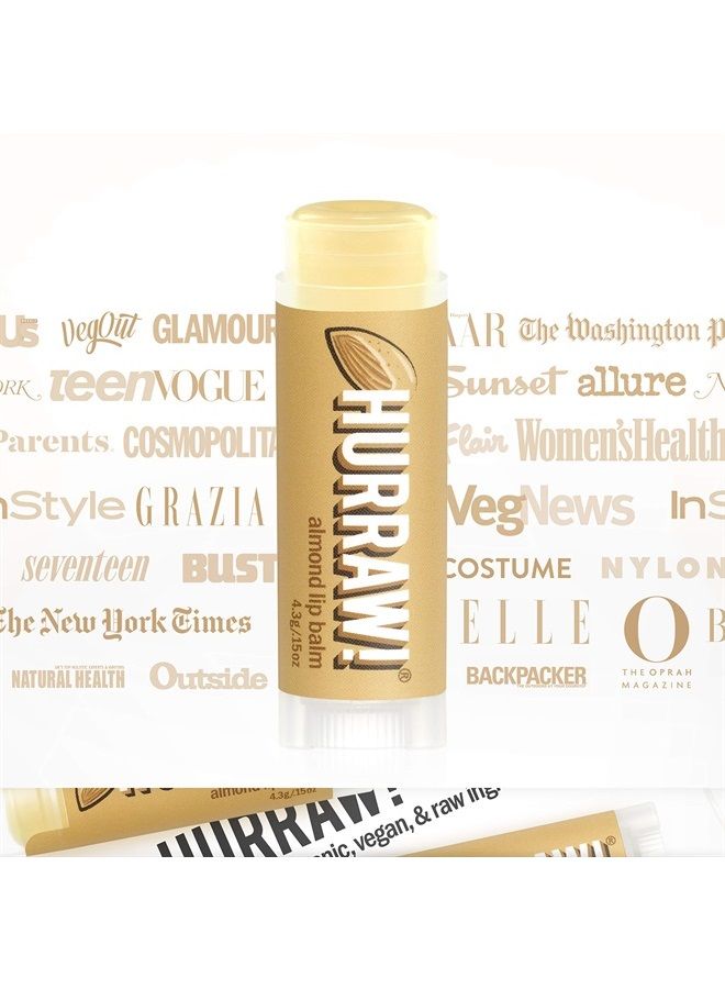 Hurraw! بلسم الشفاه هوررا! باللوز: عضوي، معتمد كفيجن، خالي من القسوة والغلوتين. غير معدل وراثيًا، مكونات طبيعية 100%. خالي من شمع النحل، الشيا، الصويا والنخيل. مصنوع في الولايات المتحدة الأمريكية. - Image 4