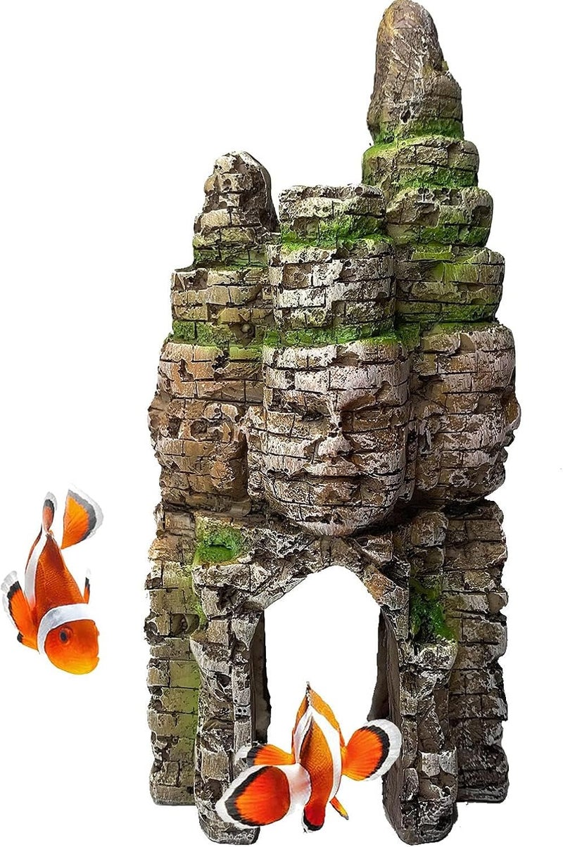 kathson Aquarium Buddha Statue Decorations Fish Tank Resin Buddha for Four Faces Ornament with Caves Hole for Betta Fish Hideout Swim Through - Image 5