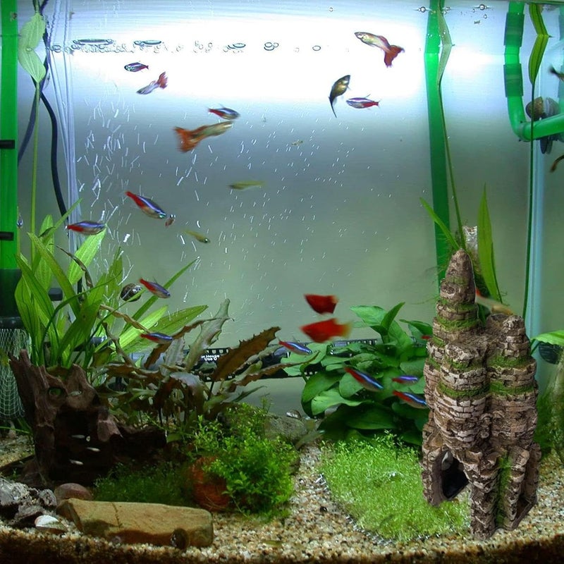 kathson Aquarium Buddha Statue Decorations Fish Tank Resin Buddha for Four Faces Ornament with Caves Hole for Betta Fish Hideout Swim Through - Image 4