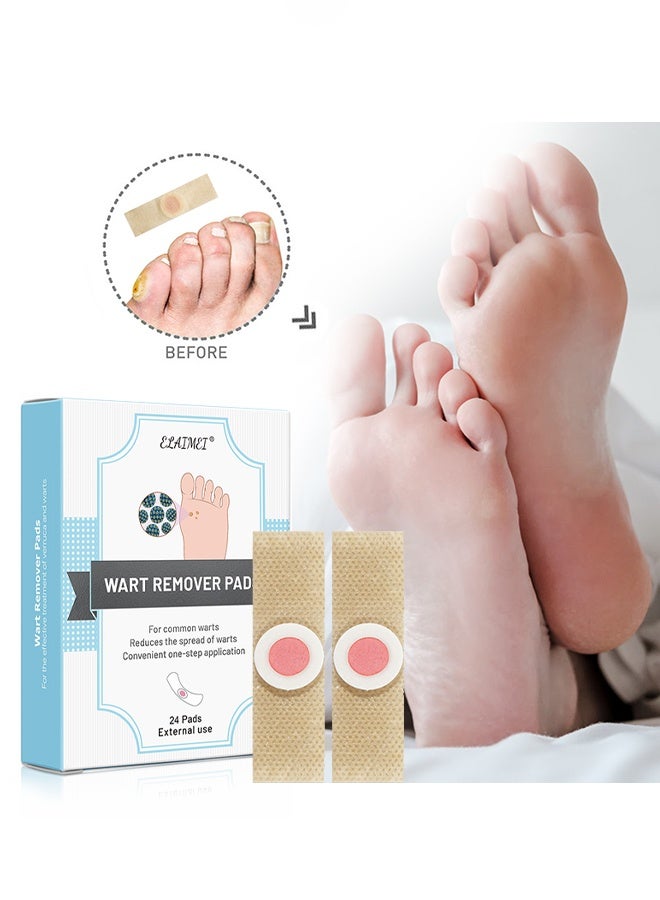 Elaimei Wart Remover Pads, Corns Plaster Powerful Wart Removal Warts on Feet, Toes, and Hands, Self-Adhesive Design Rapid Results Comfortable, Foot Care 24pads  - Image 1