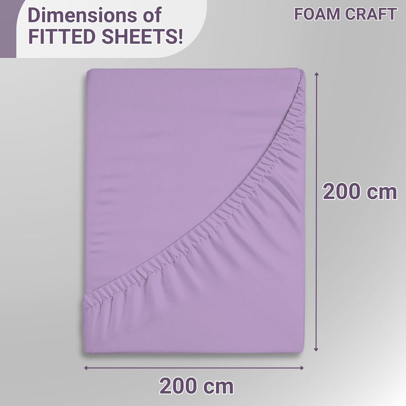 FOAM CRAFT 100% Cotton Lavender Fitted Bed Sheet King Size with Elastic Closure - Image 2
