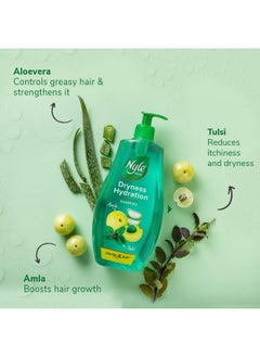 Nyle Naturals Dryness Hydration Shampoo| For Dry & Frizz Free Hair | With Tulsi, Amla And Aloe Vera|Gentle & Soft Shampoo | For Men & Women | 800Ml  - Image 3