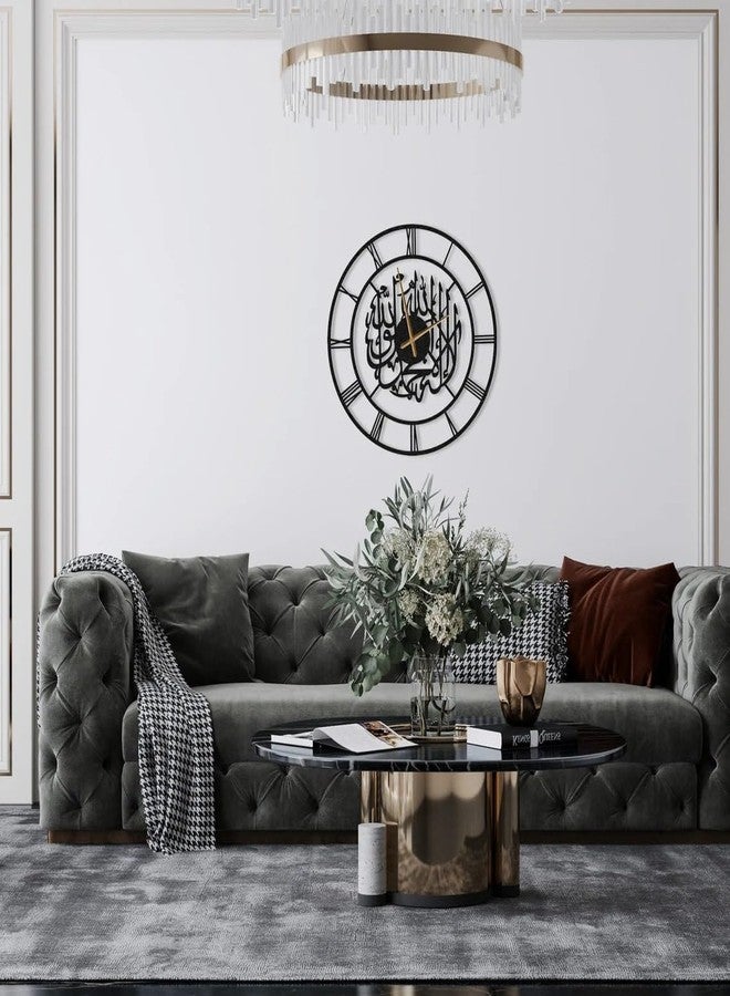 Hometrix Metal Arabic Number Wall Clock | Modern Islamic Wall Art | Silent Big Size Clock for Home Decor, Muslim Gifts (40 cm) DA107 - Image 4