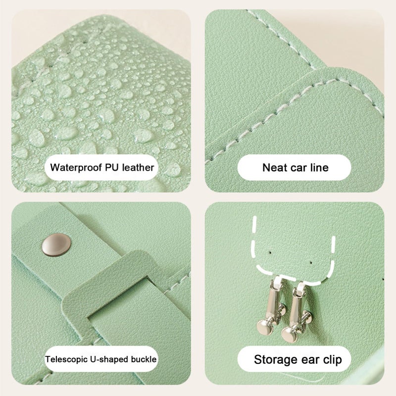 LAKE OF FIRE Earring Holder Organizer with Foldable Book Design Jewelry Book Organizer, Portable Pu Leather Travel Earring Case(Green) - Image 5