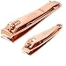 firiKer Nail Clipper Set Sturdy Stainless Steel Fingernails Toenails Clippers Nail File Sharp Effortless Fingernail Toenail Trimmer Portable Nail Cutter for Women MenRose Gold - Image 2