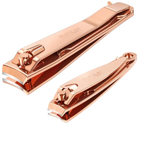 firiKer Nail Clipper Set Sturdy Stainless Steel Fingernails Toenails Clippers Nail File Sharp Effortless Fingernail Toenail Trimmer Portable Nail Cutter for Women MenRose Gold - Image 1