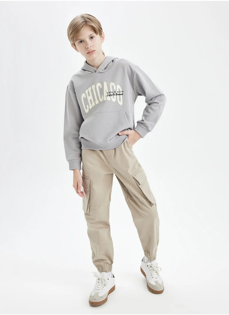 ديفاكتو Child Cargo Pants With Pockets, Drawstring Waist, And Elastic Cuffs (Jogger Style), Gabardine Fabric