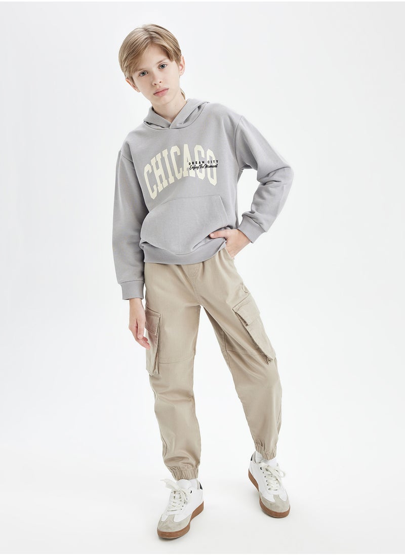 DeFacto - Child Cargo Pants With Pockets, Drawstring Waist, And Elastic Cuffs (Jogger Style), Gabardine Fabric - Image 1