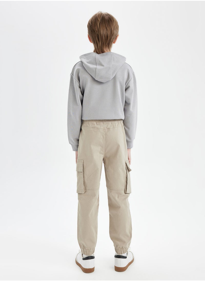 DeFacto - Child Cargo Pants With Pockets, Drawstring Waist, And Elastic Cuffs (Jogger Style), Gabardine Fabric - Image 1