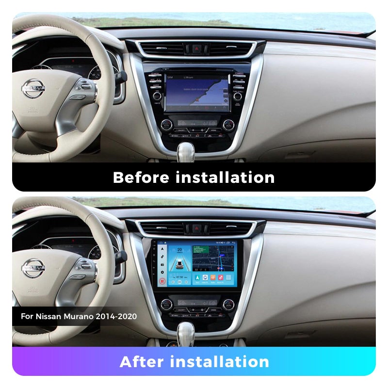 Generic FELLOSTAR Car Stereo for 2014-2020 Nissan Murano Z51 Radio Replacement with Carplay & Android Auto 8-Core 4+64G Head Unit 10 Inches QLED Touch Screen BT/GPS/SWC/AM/FM/5G  - Image 2