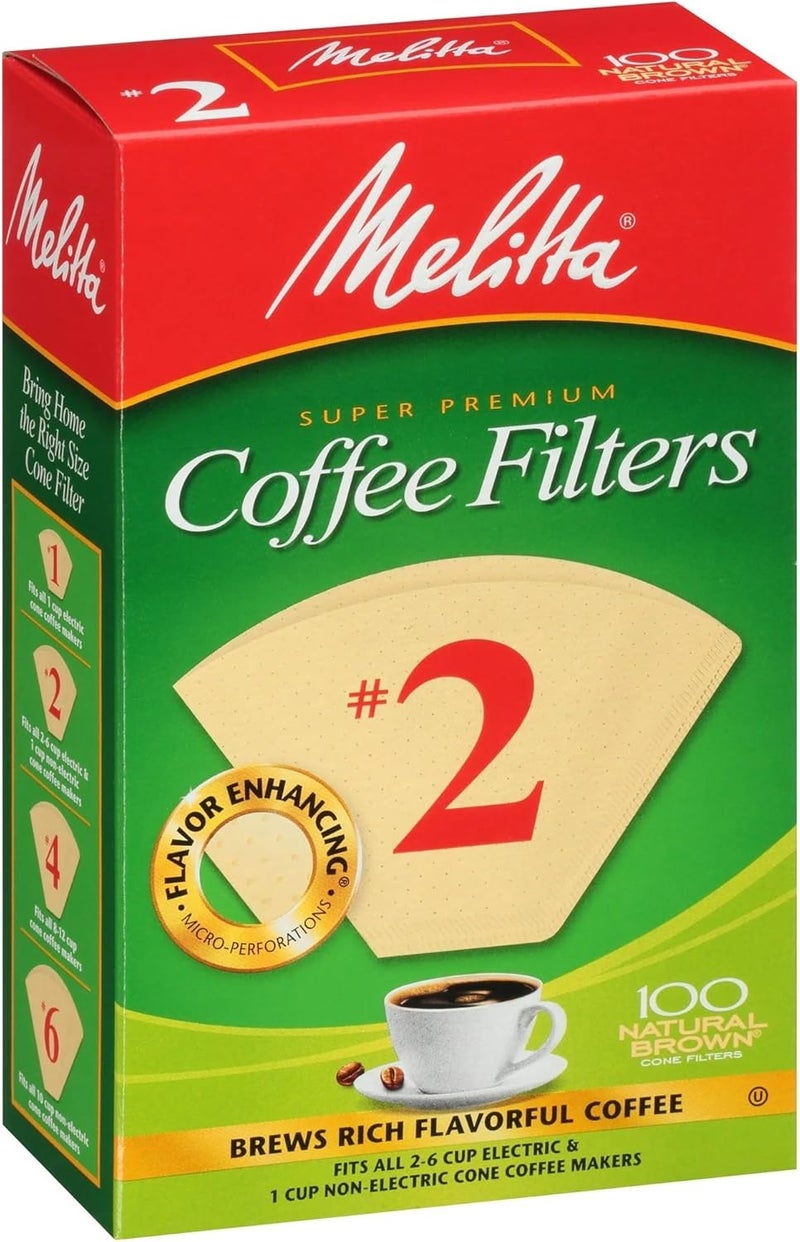 Melitta Melitta 622752 2 Natural Brown Cone Coffee Filters 100 Count 2pack - Image 2