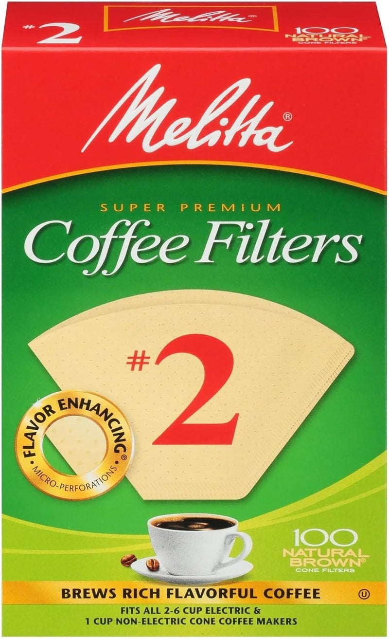 Melitta Melitta 622752 2 Natural Brown Cone Coffee Filters 100 Count 2pack - Image 1