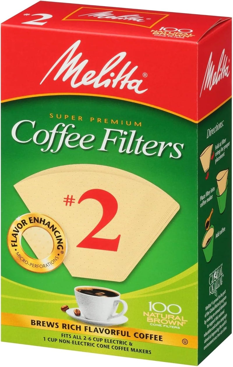 Melitta Melitta 622752 2 Natural Brown Cone Coffee Filters 100 Count 2pack - Image 3