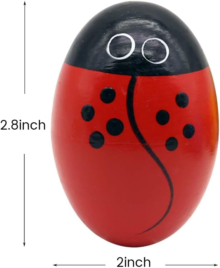 POPLAY 15 PCS Wooden Percussion Musical Egg Maracas Egg Shakers for Party Favors Classroom Prize Supplies Musical Instrument - Image 2