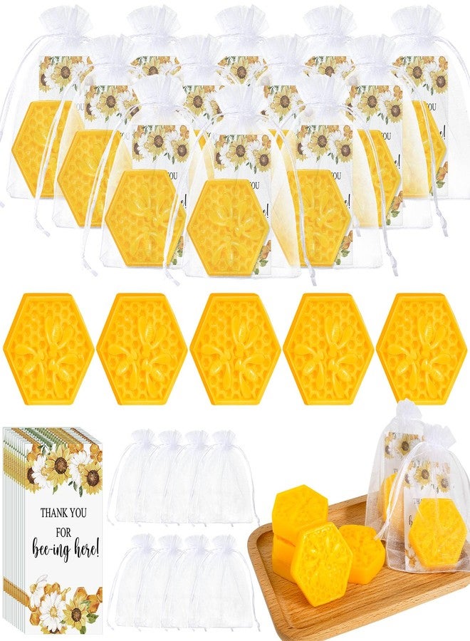 Demissle 50 Set Bee Themed Baby Shower Favors Including Honeycomb Soap with Thank You Card Gift Bags Honey Soap Gift for Guest Gender Reveal Party Decorations Baby Shower Game Prizes - Image 1