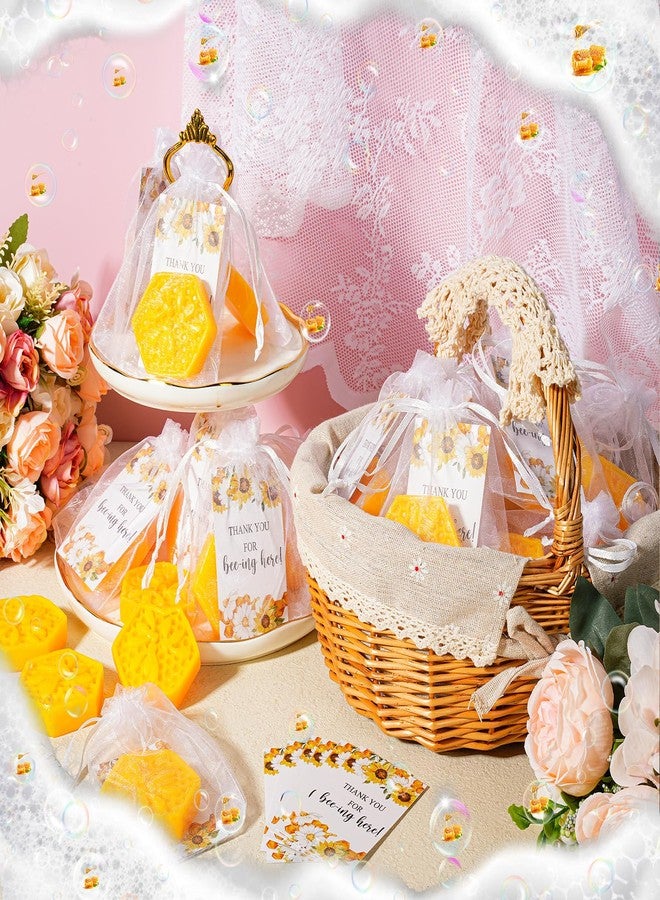 Demissle 50 Set Bee Themed Baby Shower Favors Including Honeycomb Soap with Thank You Card Gift Bags Honey Soap Gift for Guest Gender Reveal Party Decorations Baby Shower Game Prizes - Image 4