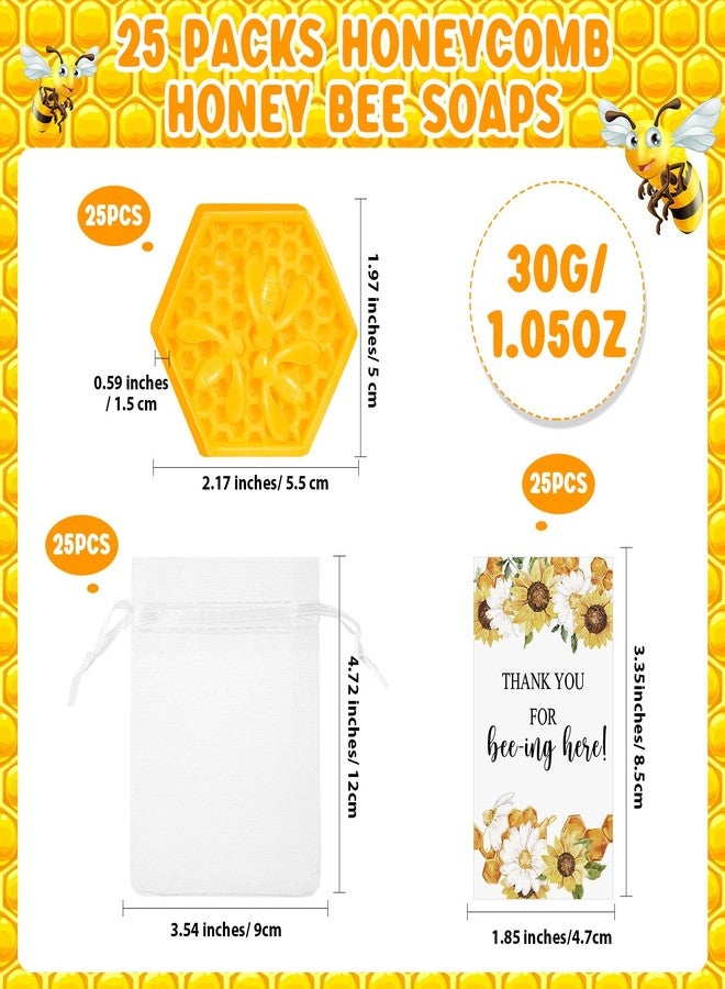Demissle 50 Set Bee Themed Baby Shower Favors Including Honeycomb Soap with Thank You Card Gift Bags Honey Soap Gift for Guest Gender Reveal Party Decorations Baby Shower Game Prizes - Image 2