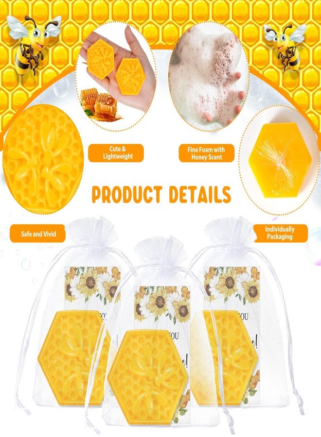 Demissle 50 Set Bee Themed Baby Shower Favors Including Honeycomb Soap with Thank You Card Gift Bags Honey Soap Gift for Guest Gender Reveal Party Decorations Baby Shower Game Prizes - Image 3