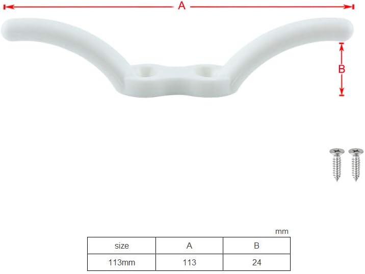 VTurboWay 2 قطع 4" مشبك حبل نايلون من الدرجة البحرية، أبيض - Image 3