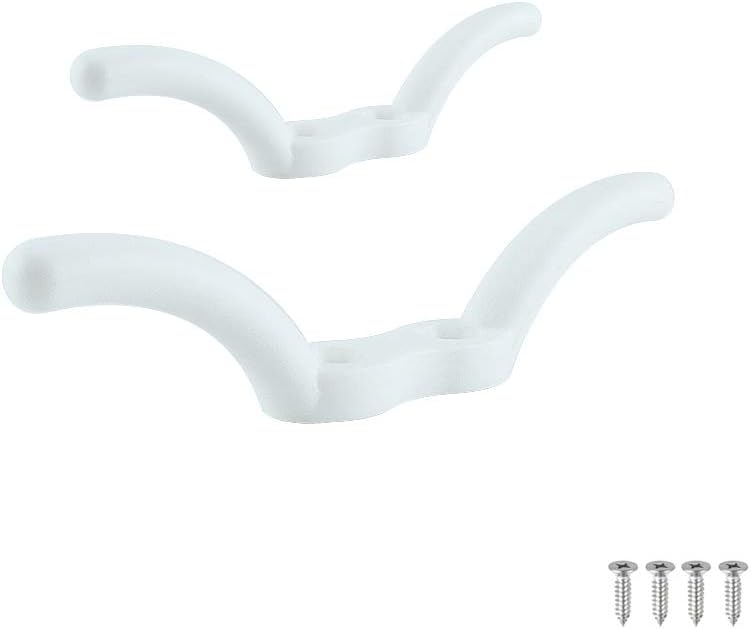 VTurboWay 2 قطع 4" مشبك حبل نايلون من الدرجة البحرية، أبيض - Image 4