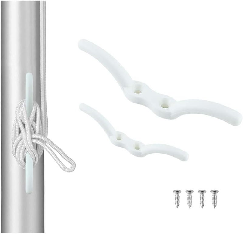 VTurboWay 2 قطع 4" مشبك حبل نايلون من الدرجة البحرية، أبيض - Image 2