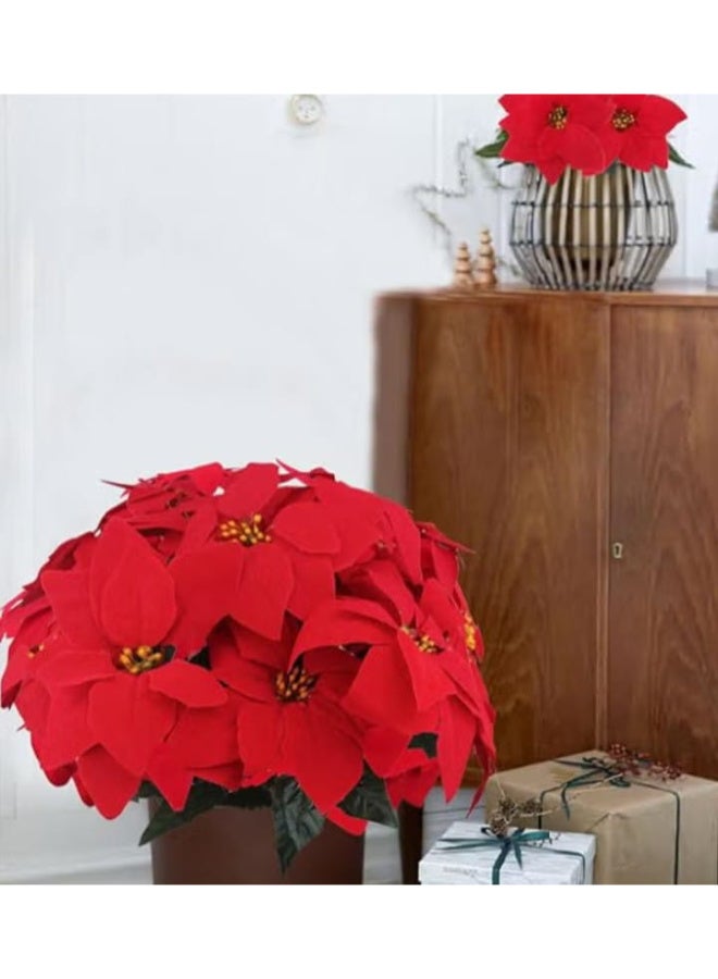 Two pieces - artificial Christmas flowers made from poinsettias - Image 3