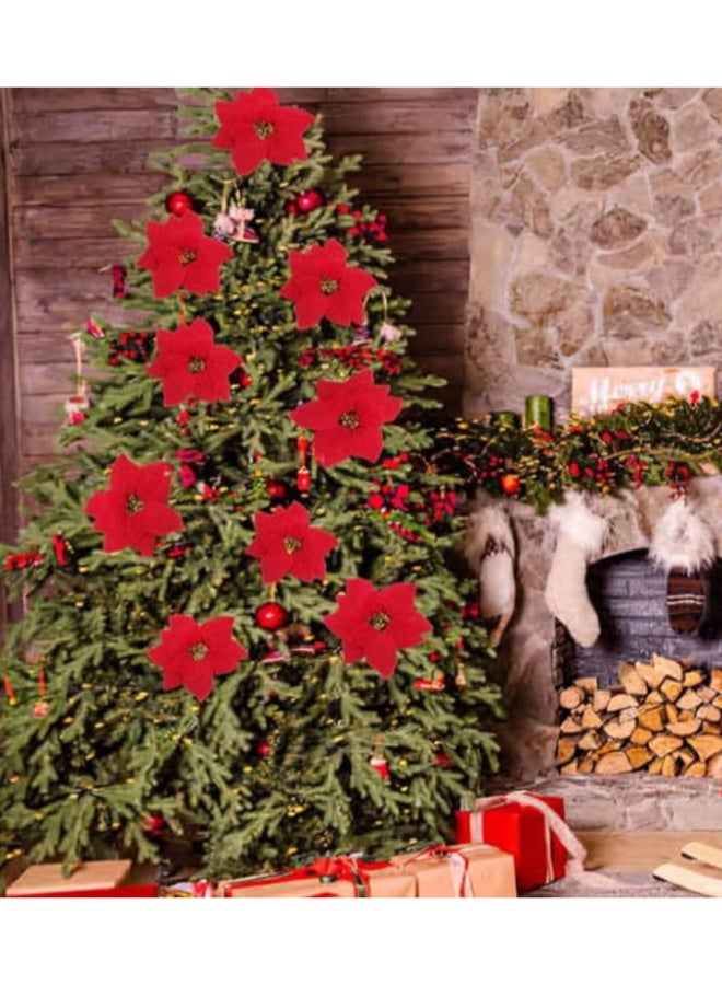 Two pieces - artificial Christmas flowers made from poinsettias - Image 5