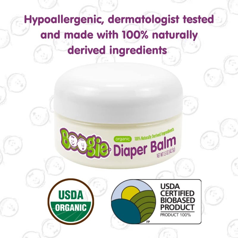 Boogie Diaper Rash Balm for Baby, USDA Certified Organic, Made with Naturally Derived Ingredients, 1.5 oz (Pack of 1) - Image 4