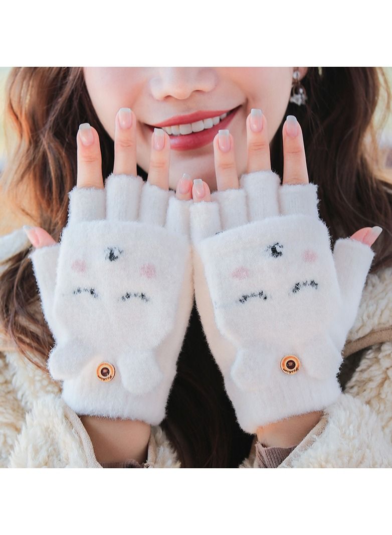 Golovejoy Women's Warm Plush Windproof And Cold Proof Lovely Gloves 
