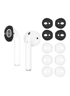 5 Pairs Silicone Earbuds for Air Pods 2, Ultra-Thin Slim Rubber Ear Tips Ear Gels Anti-Slip Earbuds Cover, Compatible with Apple AirPods 2 (2 Pairs Black, 3 Pairs White, Fit in The Charging Case)