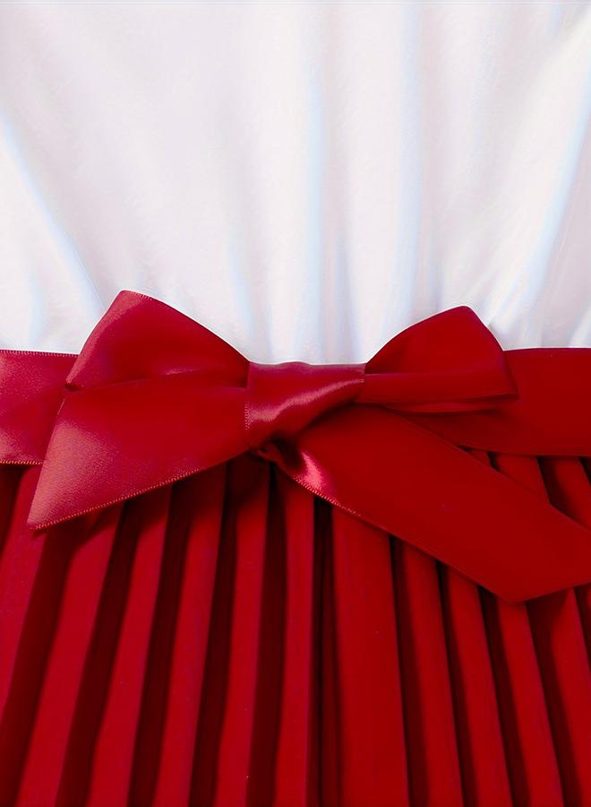 تايك تو طقم من بلوزة مزينة بكشكش وفيونكة مع بنطال واسع بكسرات - Image 4